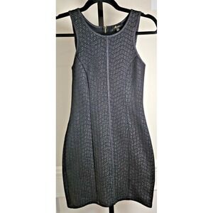 Monteau Women's XS Black Woven Cocktail Dress Bodycon Club‎ Party Zipper Back